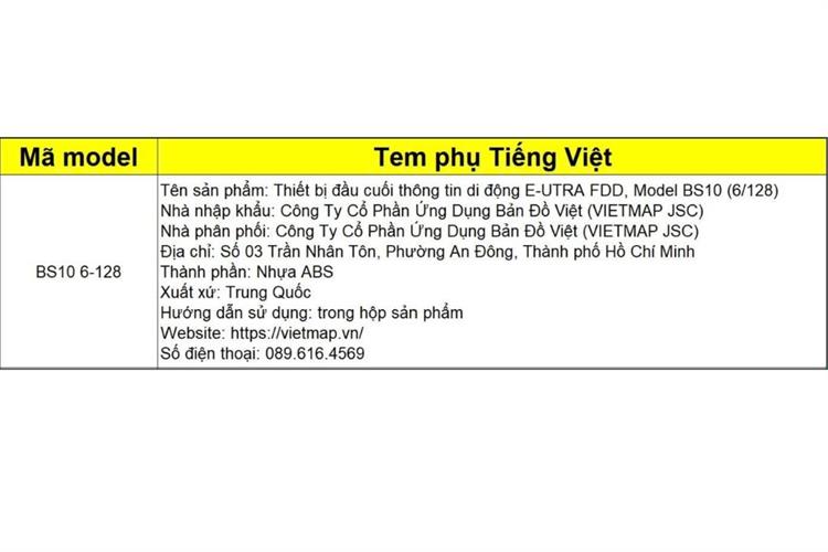 Android Box 6GB/128GB Vietmap BS10 6-128 Màu Đen