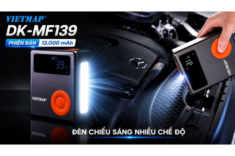 Máy Bơm Lốp Kích Bình Xe Hơi 13000 mAh Vietmap DK-MF139 13K Màu Xám