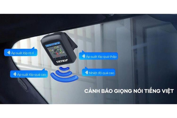 Cảm Biến Áp Suất Lốp Xe Hơi Cảnh Báo Giọng Nói Vietmap TW50 Màu Đen