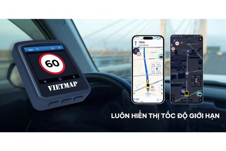 Cảm Biến Áp Suất Lốp Xe Hơi Cảnh Báo Giọng Nói Vietmap TW50 Màu Đen