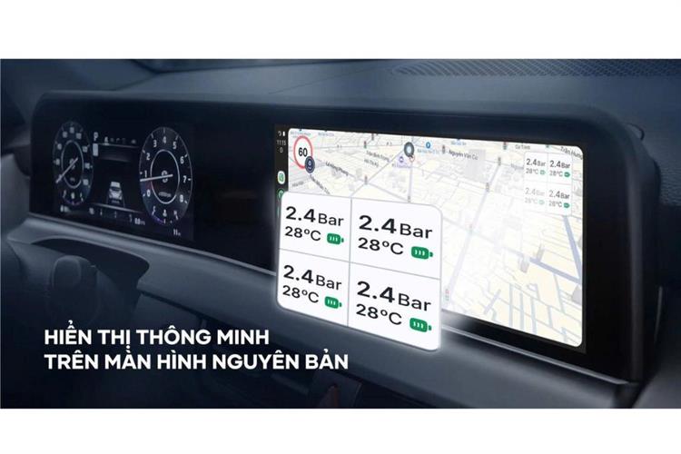 Cảm Biến Áp Suất Lốp Xe Hơi Cảnh Báo Giọng Nói Vietmap TW50 Màu Đen