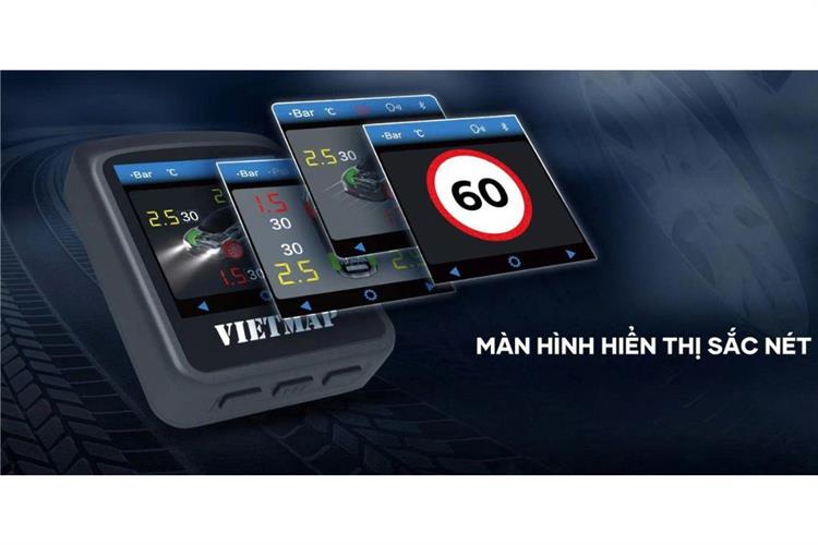 Cảm Biến Áp Suất Lốp Xe Hơi Cảnh Báo Giọng Nói Vietmap TW50 Màu Đen