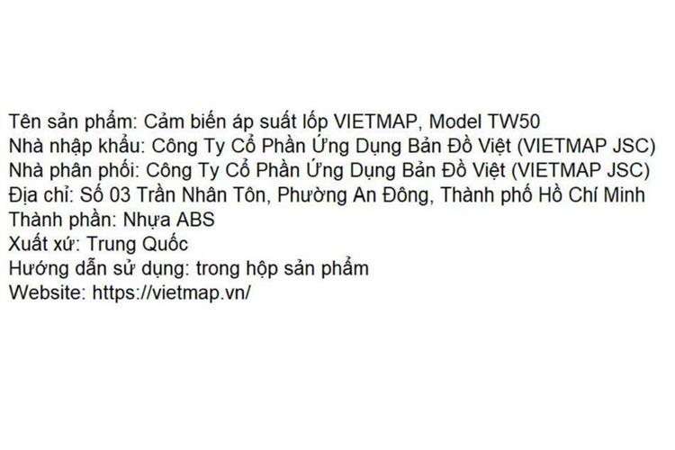 Cảm Biến Áp Suất Lốp Xe Hơi Cảnh Báo Giọng Nói Vietmap TW50 Màu Đen