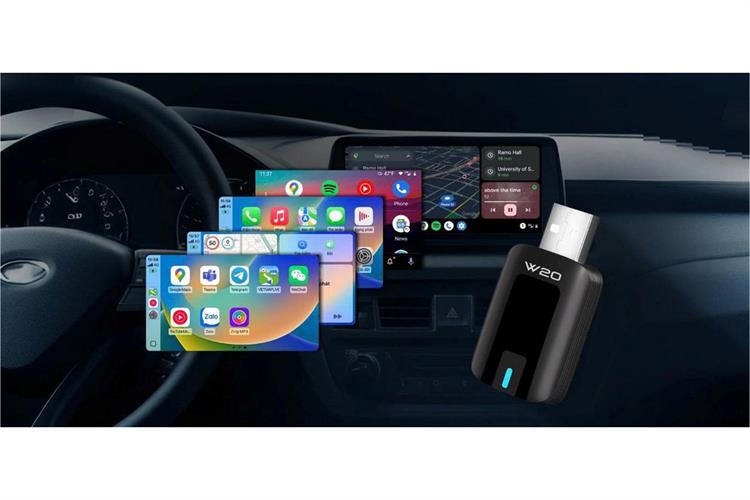 Thiết Bị Chuyển Đổi Apple CarPlay - Android Auto Không Dây Vietmap USB W20 Màu Đen