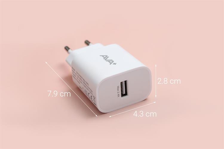 Sạc USB 12W AVA+ CS-CHG076 Màu Trắng