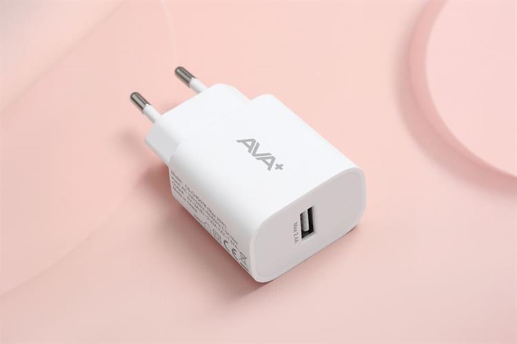 Sạc USB 12W AVA+ CS-CHG076 Màu Trắng