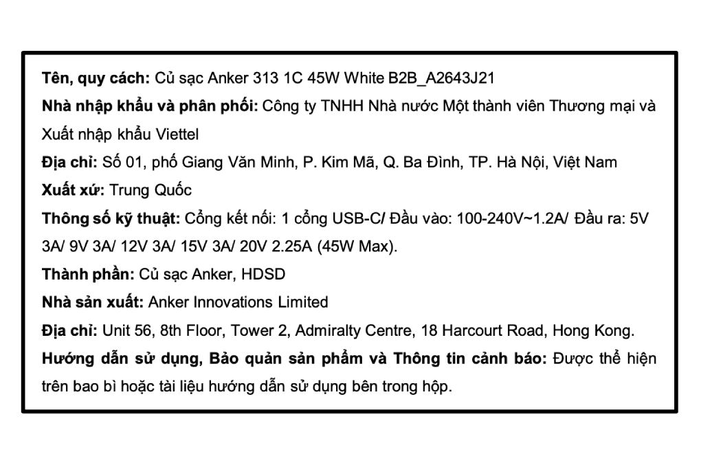 Adapter Sạc Type C IQ3 45W Anker A2643 - 7