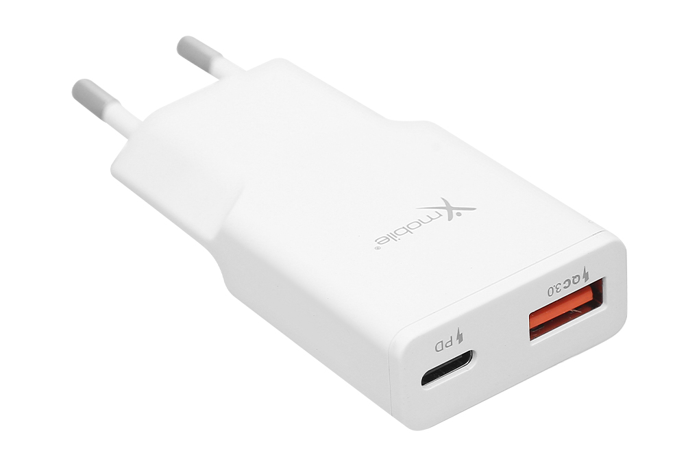 Sạc nhanh 2 cổng USB Type-C QC3.0 PD 30W Xmobile ACL100-QP30 Màu Trắng