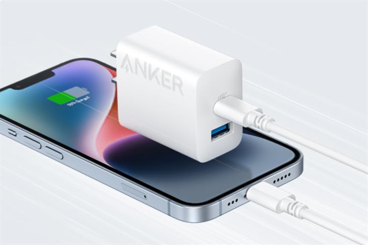 Adapter Sạc 2 cổng USB Type C IQ3 20W Anker A2348 Màu Trắng