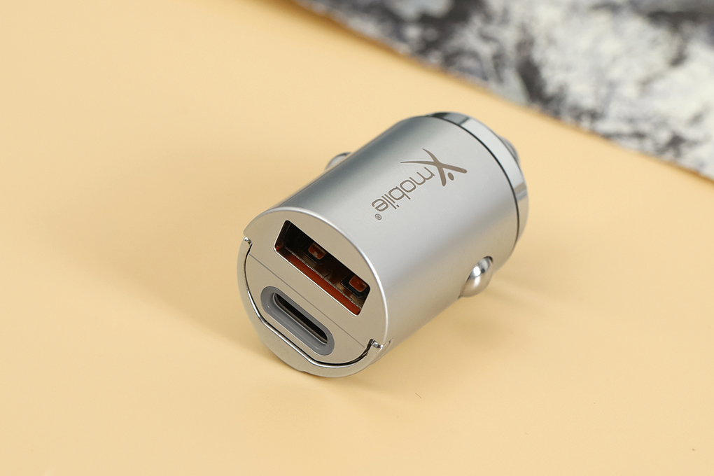 Sạc nhanh xe hơi 2 cổng USB Type-C QC3.0 PD 30W Xmobile SN-571 Màu Bạc