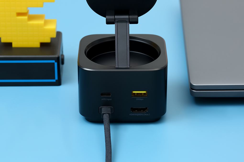 Đế sạc nhanh không dây 7 cổng USB Type-C HDMI Qi2 SD Micro SD 65W Baseus MagPro BS-OH122 Màu Đen