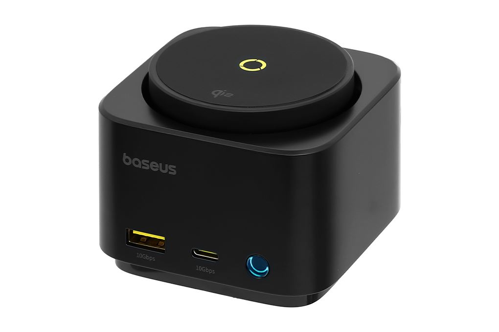 Đế sạc nhanh không dây 7 cổng USB Type-C HDMI Qi2 SD Micro SD 65W Baseus MagPro BS-OH122 Màu Đen