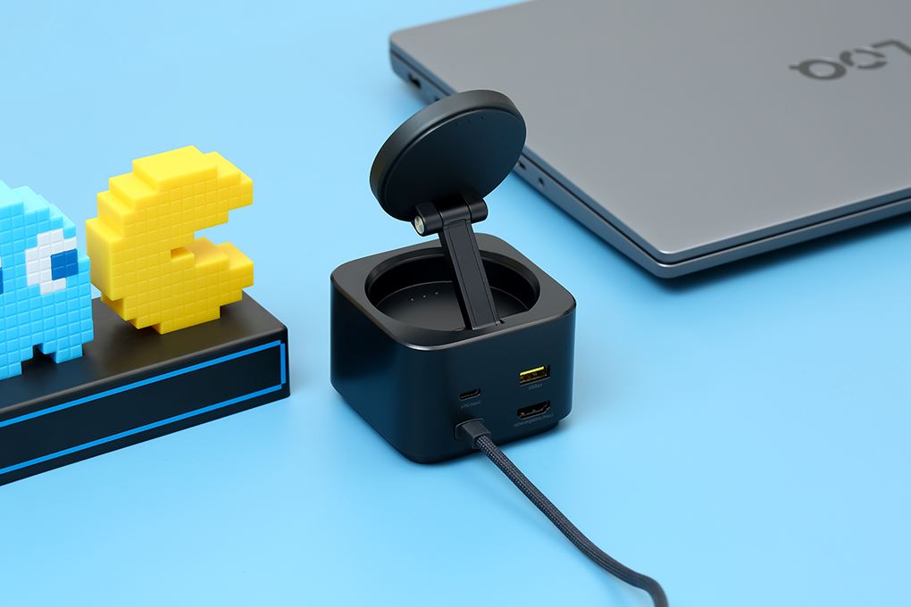Đế sạc nhanh không dây 7 cổng USB Type-C HDMI Qi2 SD Micro SD 65W Baseus MagPro BS-OH122 Màu Đen