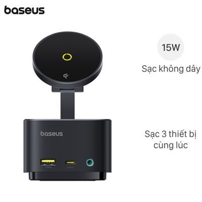 Đế sạc không dây 7 in 1 HUB Magnetic Qi2 15W Baseus MagPro BS-OH122