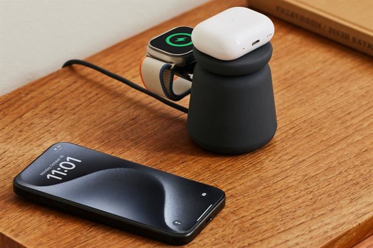 Đế sạc không dây 2 in 1 15W MagSafe Belkin BoostCharge Pro WIZ020 Màu Đen - Xám