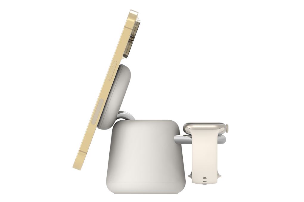 Đế sạc không dây 2 in 1 15W MagSafe Belkin BoostCharge Pro WIZ020 Màu Trắng - Xám