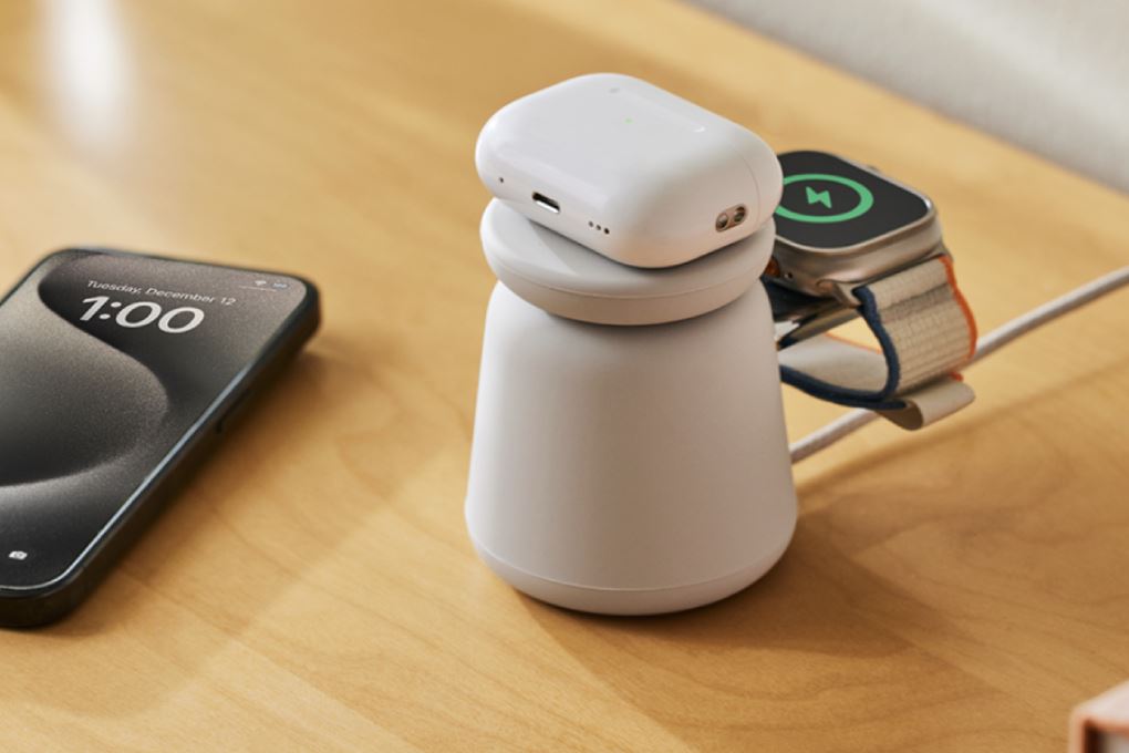 Đế sạc không dây 2 in 1 15W MagSafe Belkin BoostCharge Pro WIZ020 Màu Trắng - Xám