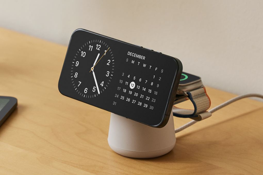 Đế sạc không dây 2 in 1 15W MagSafe Belkin BoostCharge Pro WIZ020 Màu Trắng - Xám