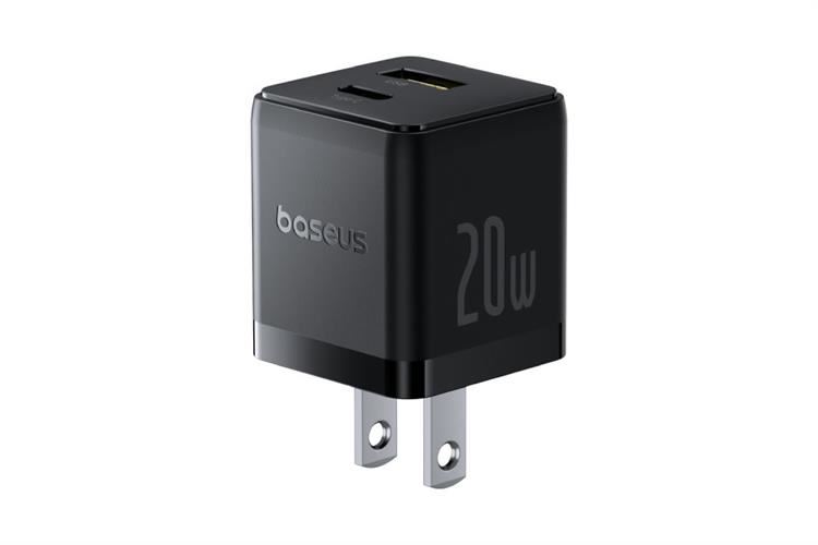 Adapter Sạc 2 cổng Type C PD QC 3.0 20W Baseus Palm CCZC20US Màu Đen