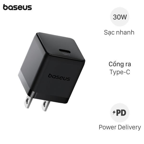 Bộ Adapter Sạc Type C PD 30W kèm Cáp Type C - Type C 1m Baseus Palm CCZC30CS