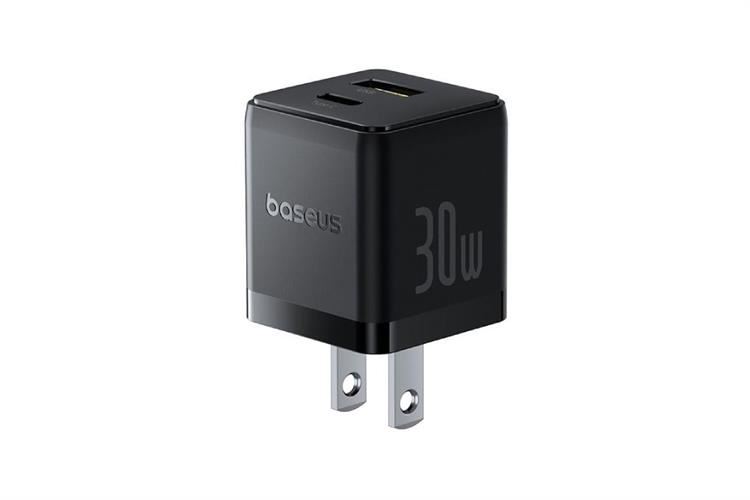 Adapter Sạc 2 cổng Type C PD QC 3.0 30W Baseus Palm CCZC30US Màu Đen