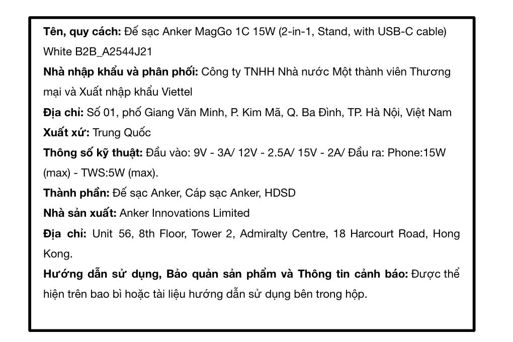 Bộ đế sạc không dây 2 in 1 15W MagGo Anker A2544 kèm Cáp Type C - Type C - 4