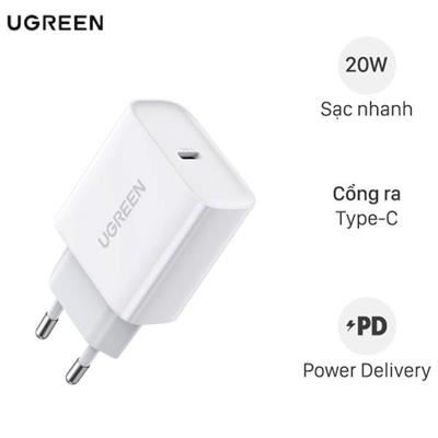 Adapter Sạc Type C PD QC 4.0+ 20W Ugreen CD317 60450