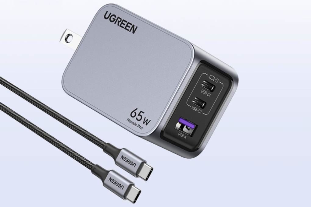 Bộ sạc nhanh 3 cổng USB Type-C QC4.0+ PD 65W Ugreen X755 25870 kèm Cáp Type C - Type C Màu Xám