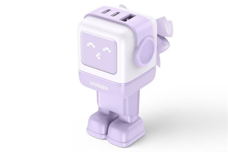 Sạc nhanh 3 cổng USB Type-C QC4.0+ PD 65W Ugreen Robot CD361 Màu Tím