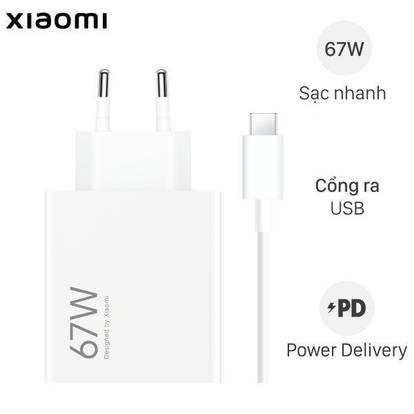Bộ sạc nhanh Xiaomi HyperCharge kèm cáp Type C