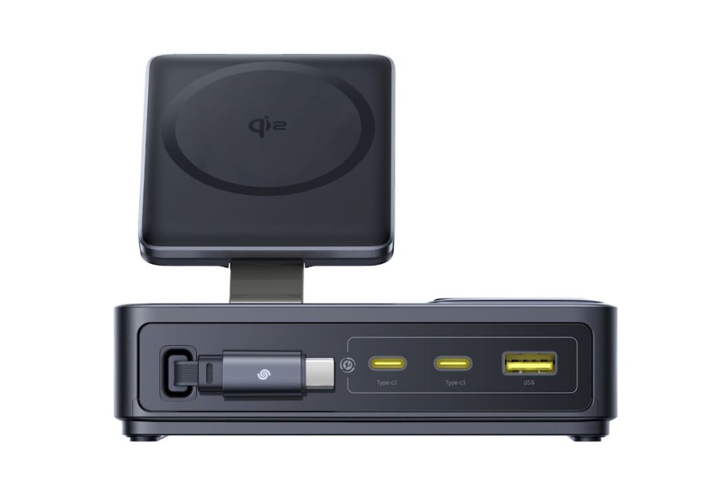 Bộ sạc nhanh 5 cổng USB Type-C Qi2 PD 140W Baseus Nomos CCNMS140 kèm Cáp Type C - Type C Màu Đen