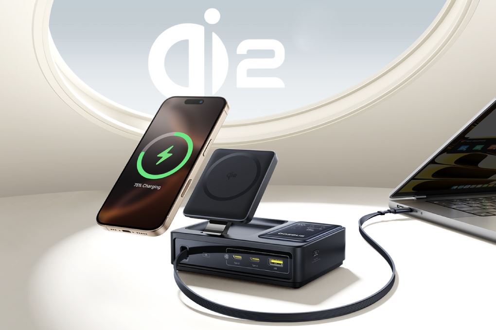 Bộ sạc nhanh 5 cổng USB Type-C Qi2 PD 140W Baseus Nomos CCNMS140 kèm Cáp Type C - Type C Màu Đen