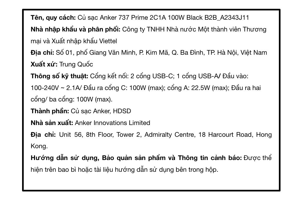 Sạc nhanh 3 cổng USB Type-C 100W Anker A2343 - 7