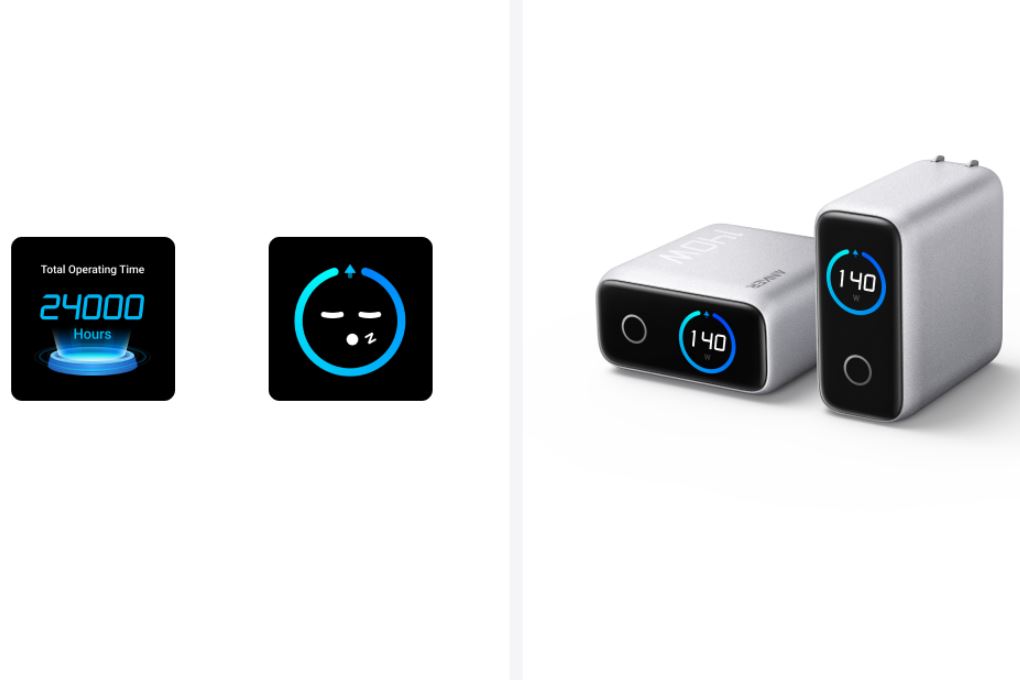 Bộ sạc nhanh 4 cổng USB Type-C 140W Anker Zolo B2697 kèm Cáp Type C - Type C Màu Bạc