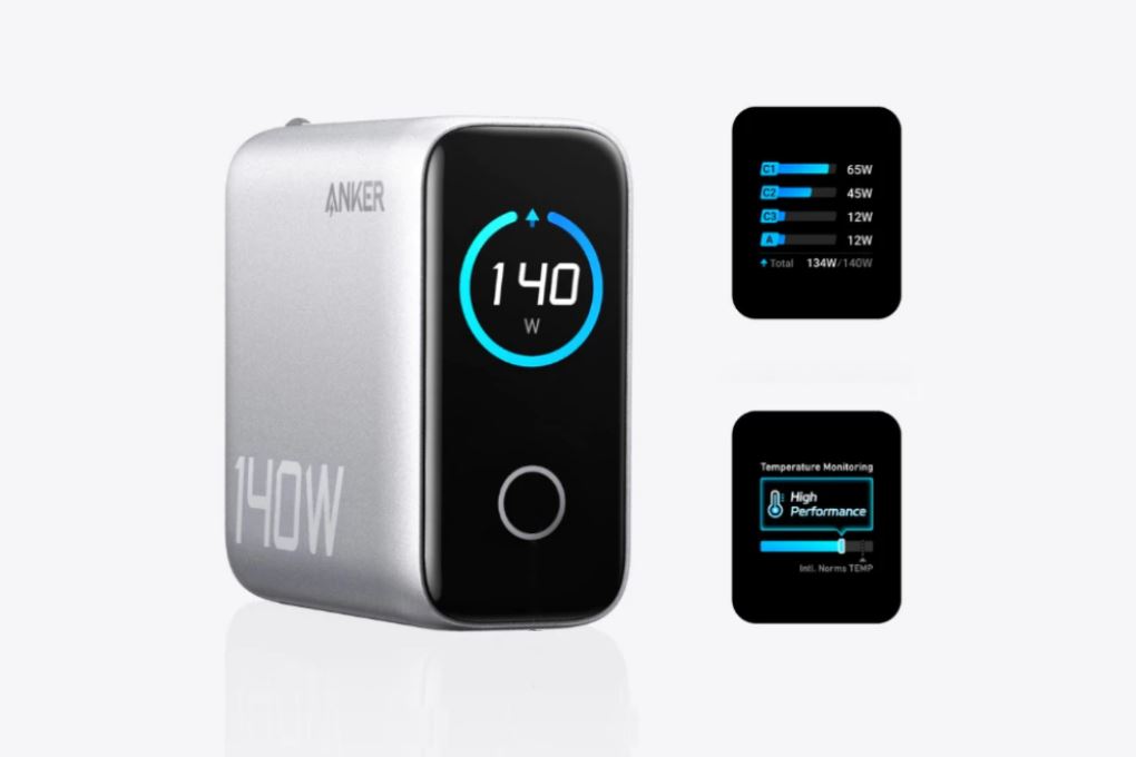 Bộ sạc nhanh 4 cổng USB Type-C 140W Anker Zolo B2697 kèm Cáp Type C - Type C Màu Bạc