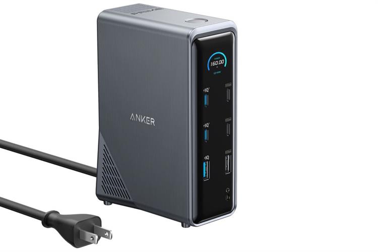Bộ Adapter sạc chuyển đổi USB Type C 14-in-1 160W Dual Display kèm Cáp Type C - Type C 1m Anker A83B6
