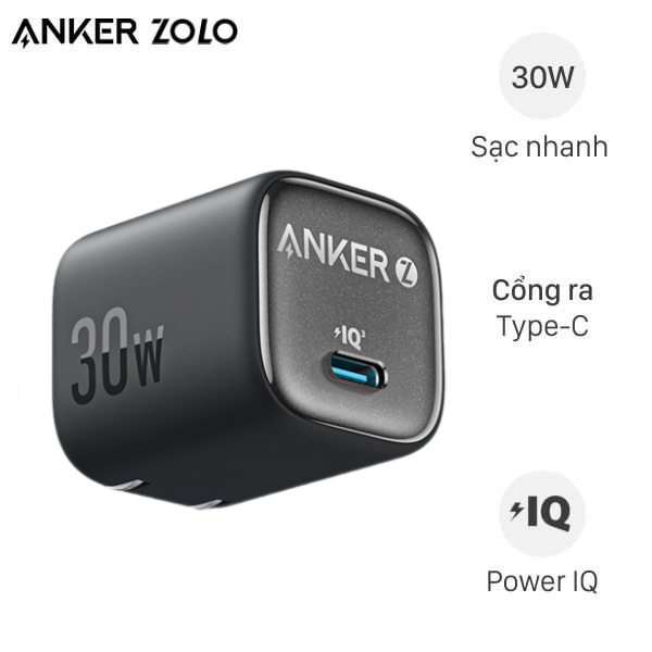 Adapter Sạc Type C IQ3 30W Anker Zolo A2698