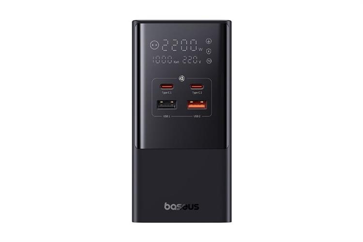 Adapter Sạc 6 cổng PowerCombo Tower Power Strip GaN 100W Baseus CCGAN100-S2ACE Màu Đen