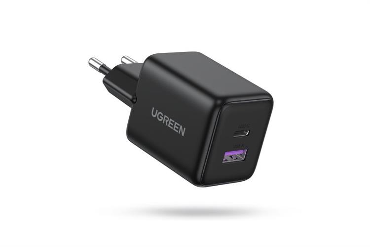 Adapter Sạc 2 cổng Type C PD 3.0 QC 3.0 GaN 30W Ugreen X516 Màu Đen