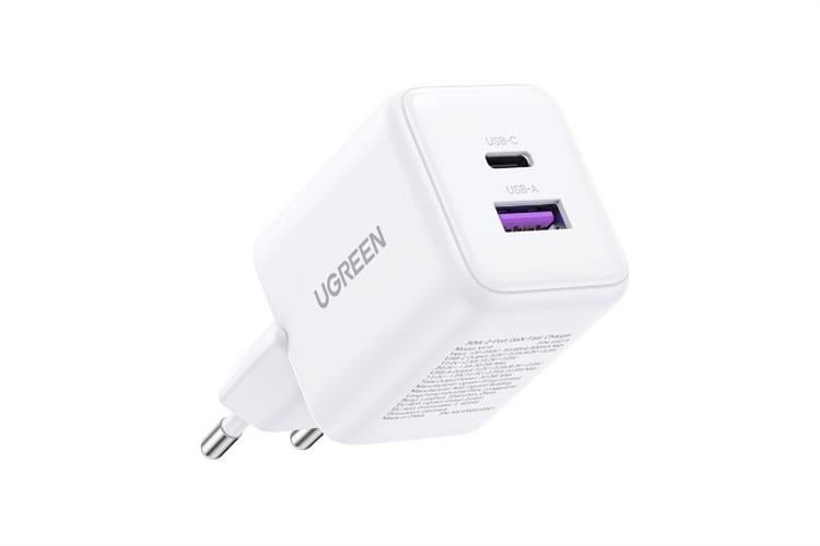 Sạc nhanh 2 cổng Type-C QC3.0 PD 30W Ugreen X516 Màu Trắng