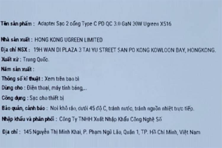 Sạc nhanh 2 cổng Type-C QC3.0 PD 30W Ugreen X516 Màu Trắng