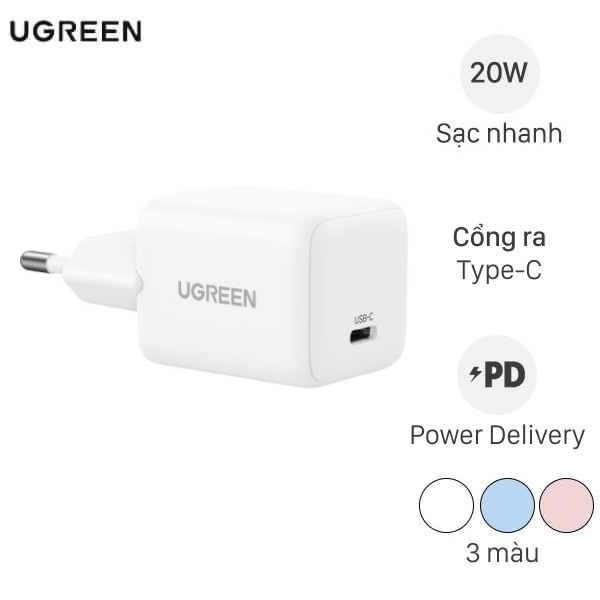 Adapter Sạc Type C PD 3.0 GaN 20W Ugreen X512