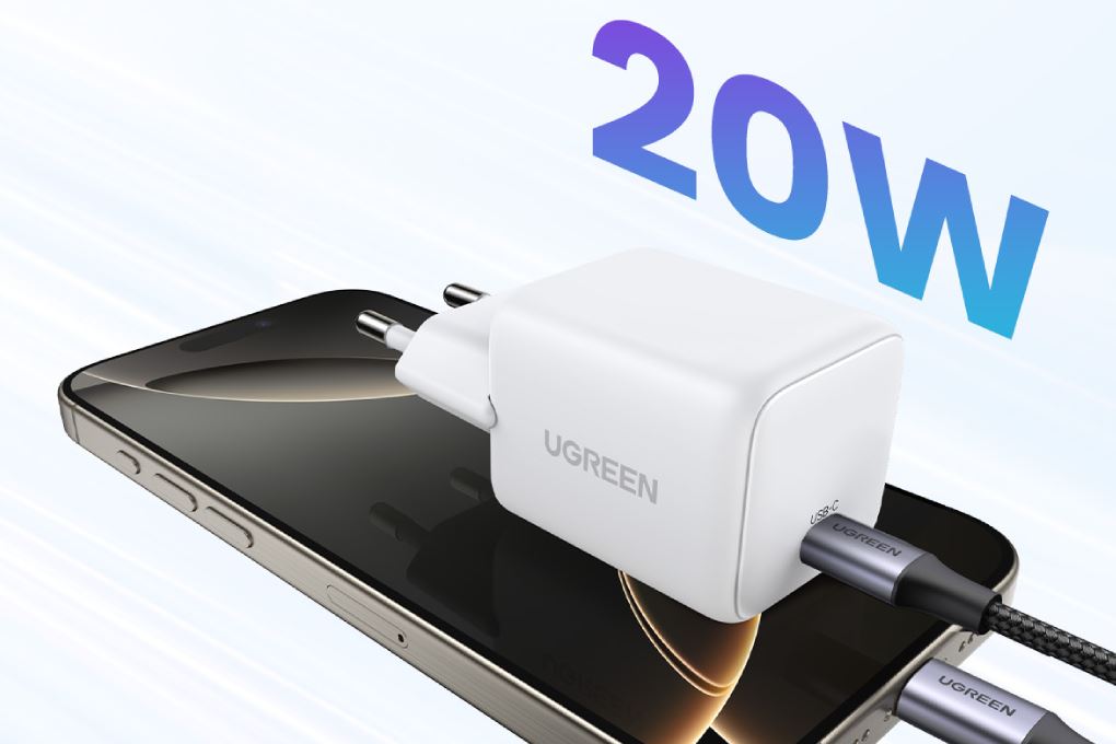 Adapter Sạc Type C PD GaN 20W Ugreen X512 - Công suất sạc tối đa 20W