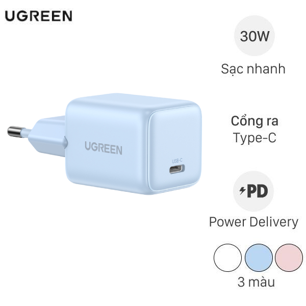 Adapter Sạc Type C PD 3.0 GaN 30W Ugreen X513