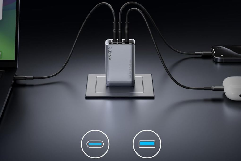 Adapter Sạc 3 cổng USB Type C IQ3 GaN 100W Anker Prime A2688 - Sạc cùng lúc nhiều thiết bị