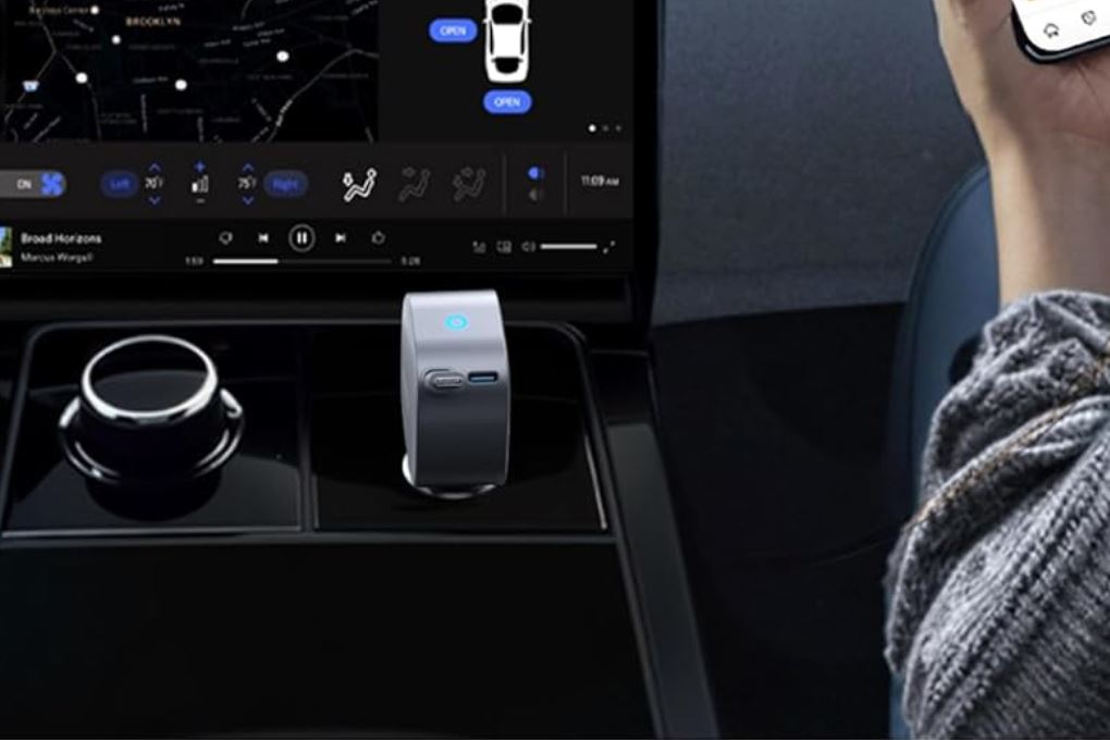Sạc nhanh xe hơi Type-C 75W Anker Nano A2738 kèm Cáp Dây rút Type C Màu Xám