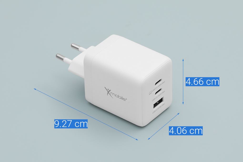 Sạc nhanh 3 cổng USB Type-C QC3.0 PD 100W Xmobile DS260A Màu Trắng