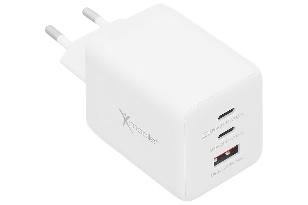 Sạc nhanh 3 cổng USB Type-C QC3.0 PD 100W Xmobile DS260A Màu Trắng