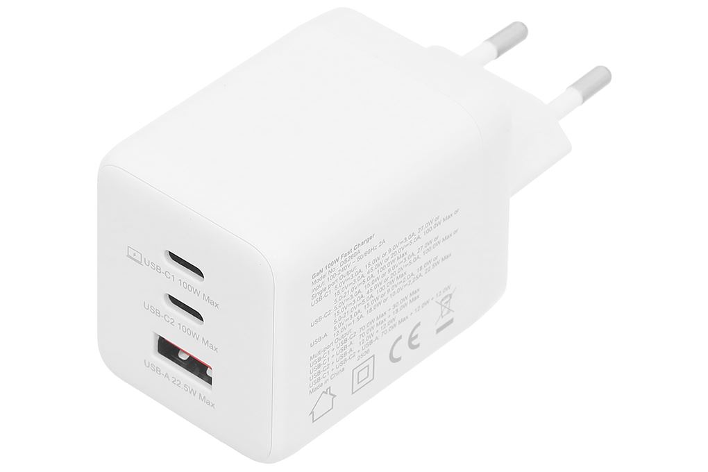 Sạc nhanh 3 cổng USB Type-C QC3.0 PD 100W Xmobile DS260A Màu Trắng