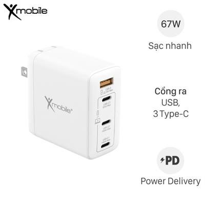 Sạc nhanh 4 cổng USB Type-C QC3.0 PD 140W Xmobile DS054MA